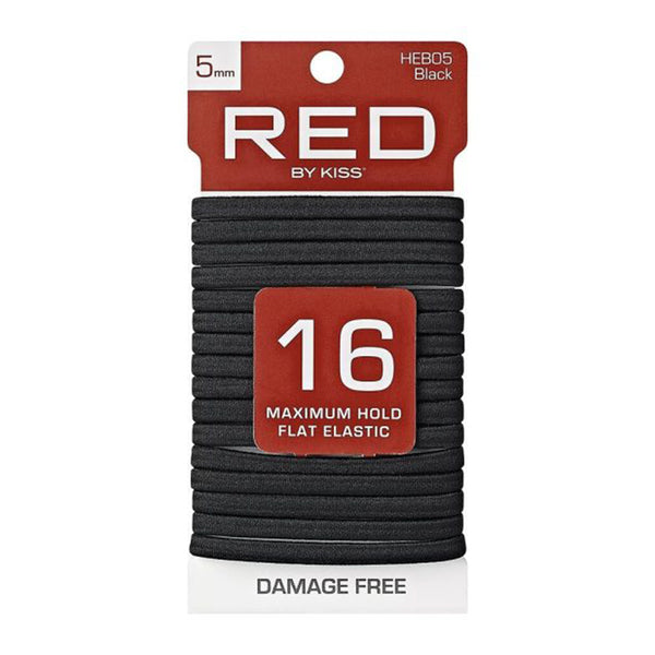 RED by KISS Flat Elastic Hair Band 5mm 16ct [BLACK] #HEB05