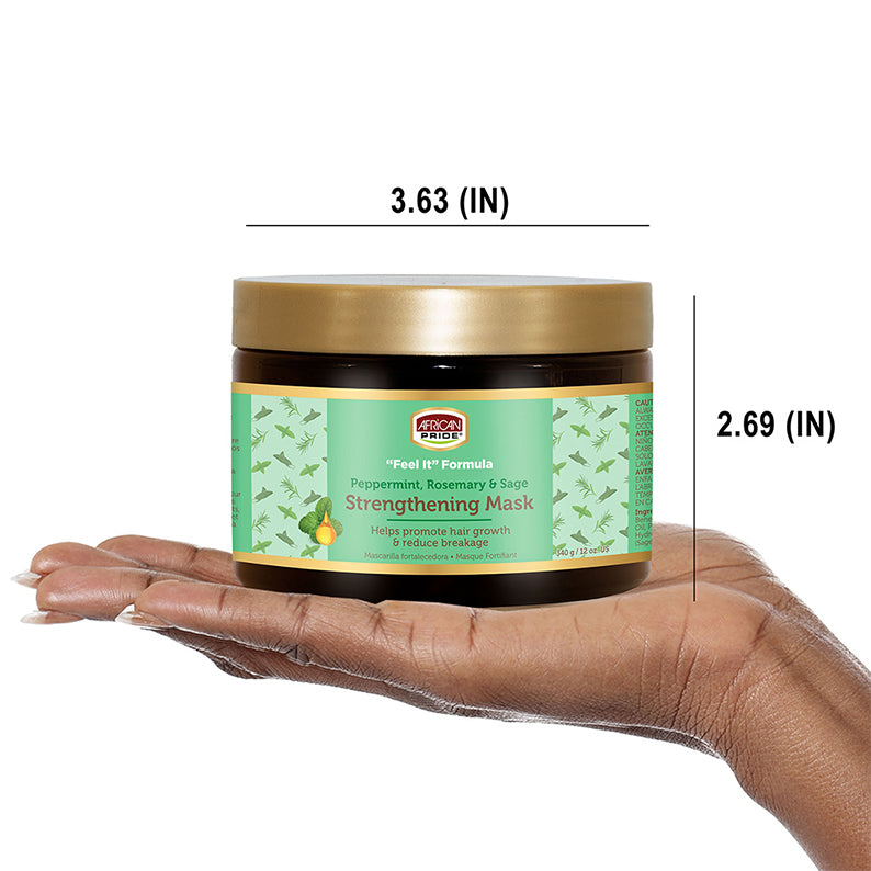 AFRICAN PRIDE "Feel It" Formula Peppermint, Rosemary & Sage Strengthening Mask 12oz