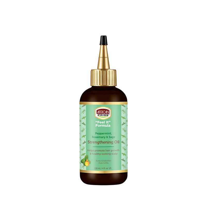 AFRICAN PRIDE "Feel It" Formula Peppermint, Rosemary & Sage Strengthening Oil 4oz