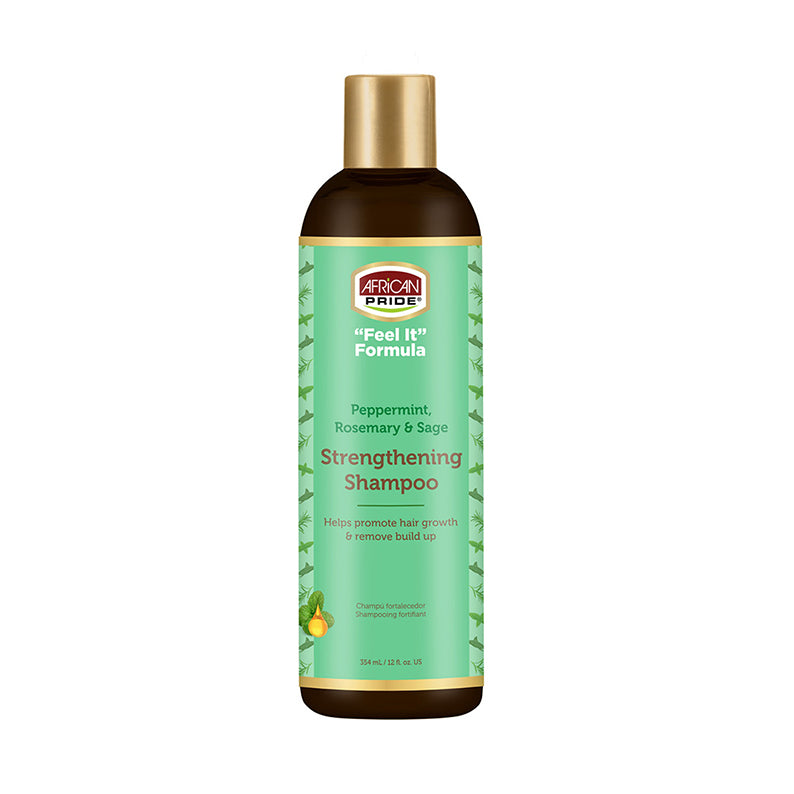 AFRICAN PRIDE "Feel It" Formula Peppermint, Rosemary & Sage Strengthening Shampoo 12oz