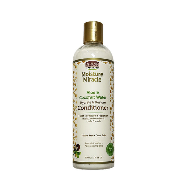 AFRICAN PRIDE Moisture Miracle Aloe & Coconut Water Hydrate & Restore Conditioner 12oz