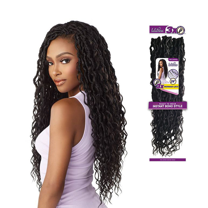 SENSATIONNEL Lulutress Synthetic Pre-Looped Crochet Braid - 3X MERMAID LOCS 24"