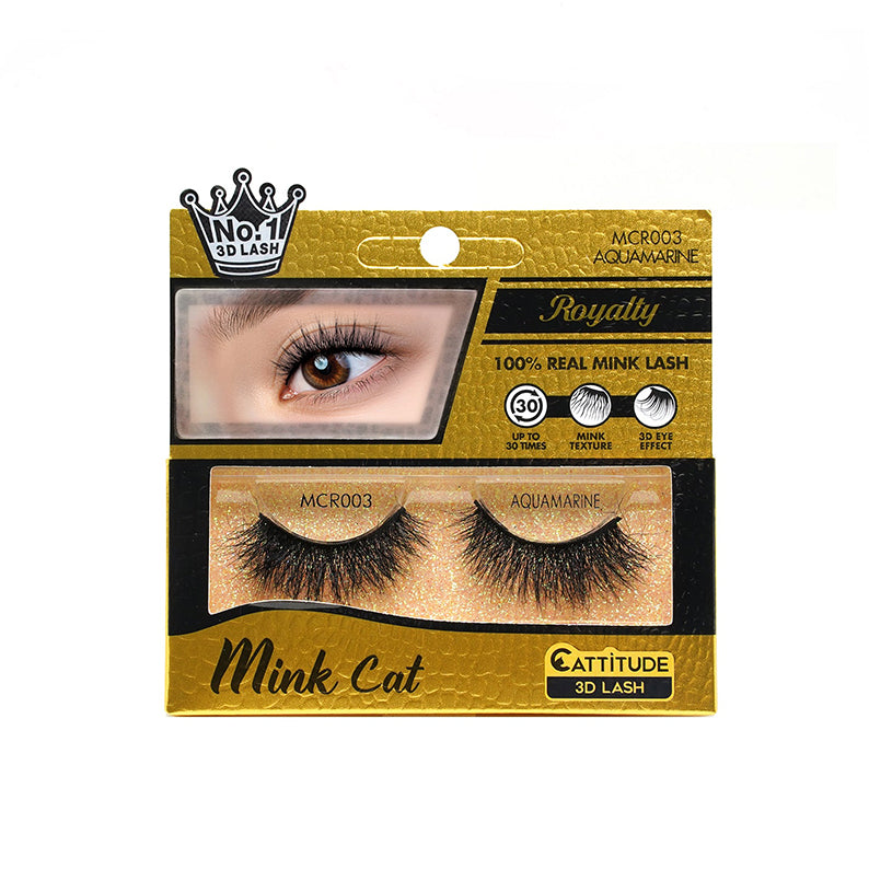 EBIN Royalty Mink Cat 3d Lashes - Aquamarine - MCR003