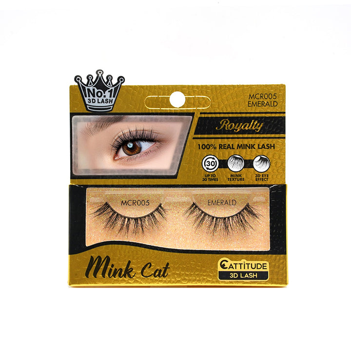 EBIN Royalty Mink Cat 3d Lashes - Emerald - MCR005