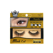 EBIN Royalty 3D mink cat lashes MCR010 Opal false eyelashes packaging showing dramatic voluminous mink cat look