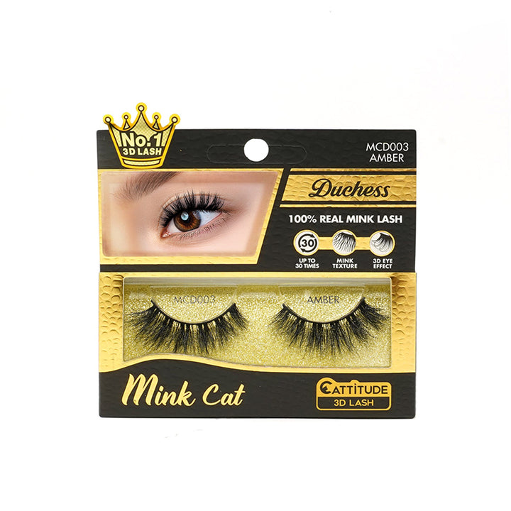 EBIN Duchess Mink Cat 3d Lashes - Amber - MCD003