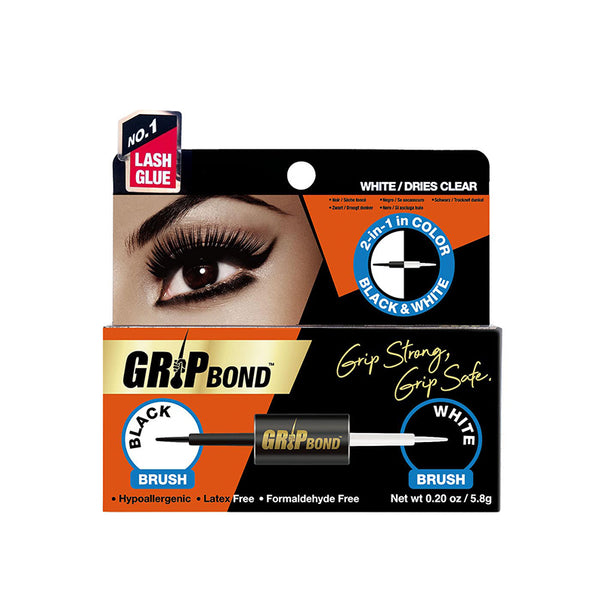 EBIN Grip Bond Latex-free Lash Adhesive - Black & White / Dual Brush