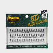 EBIN Attitude packaging of 5D individual lash extensions in black knot free long clusters for volume