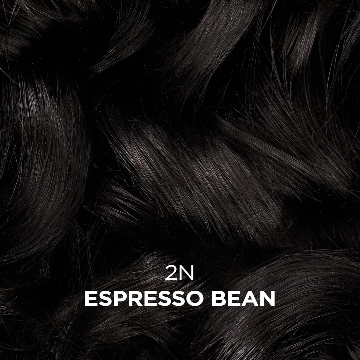 BEAUTIFUL COLLECTION 2N Espresso Bean dark brown hair swatch showing rich color semi permanent hair color for gray hair
