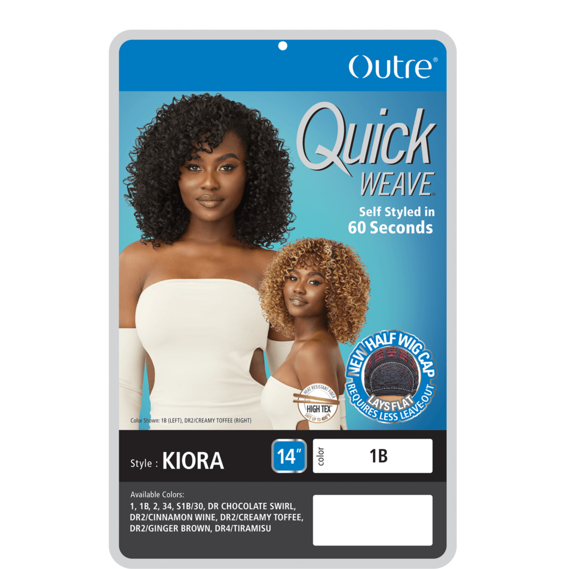 Demi-perruque synthétique à tissage rapide Kiora 14"