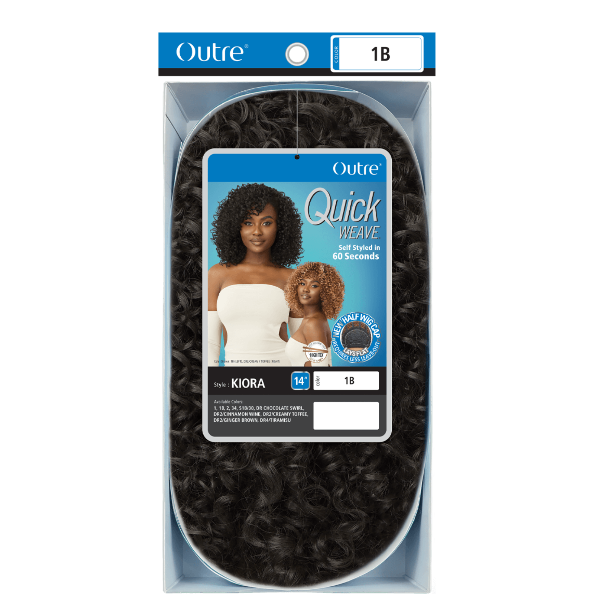 Demi-perruque synthétique à tissage rapide Kiora 14"