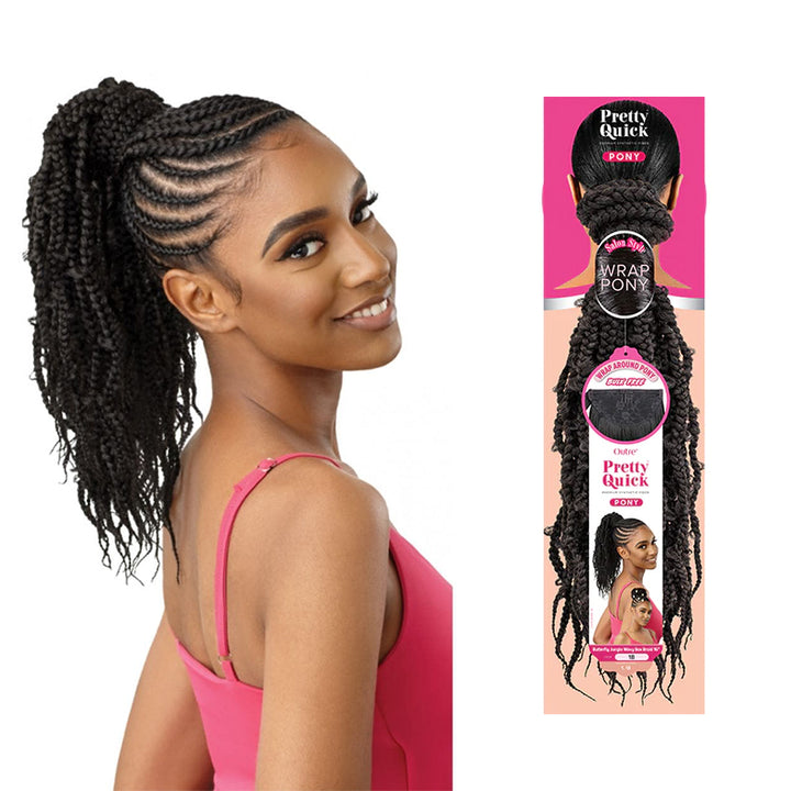 OUTRE Pretty Quick Wrap Pony Butterfly Jungle Wavy Box Braid 16"