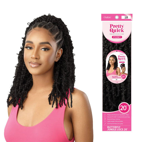 OUTRE Pretty Quick Pony BUTTERFLY JUNGLE LOCS 20"