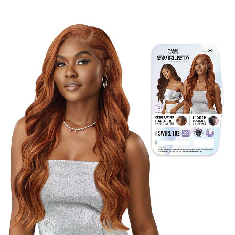 OUTRE Melted Hairline Swirlista Glueless Synthetic 5" Deep Parting HD Lace Front Wig - SWIRL 102