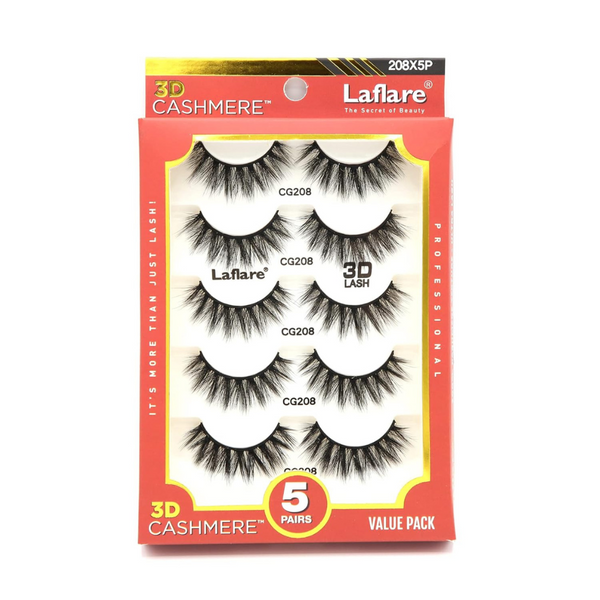 Laflare 3D Cashmere Eyelashes Value Pack #208X5P