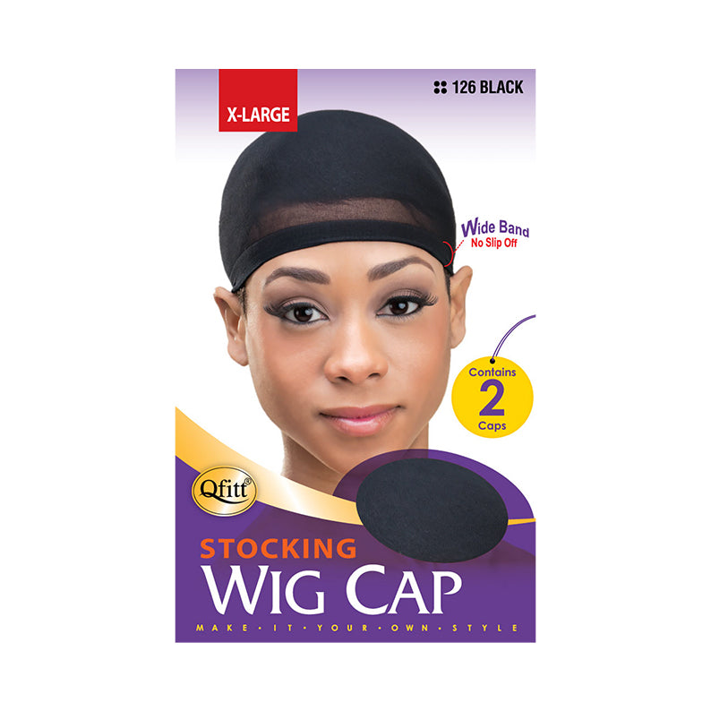 M&M QFITT Stocking Wig Cap 2pcs [X-LARGE] [BLACK] #126