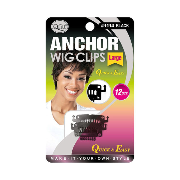 M&M QFITT Blister Anchor Wig Clip 12pcs [LARGE] #1114