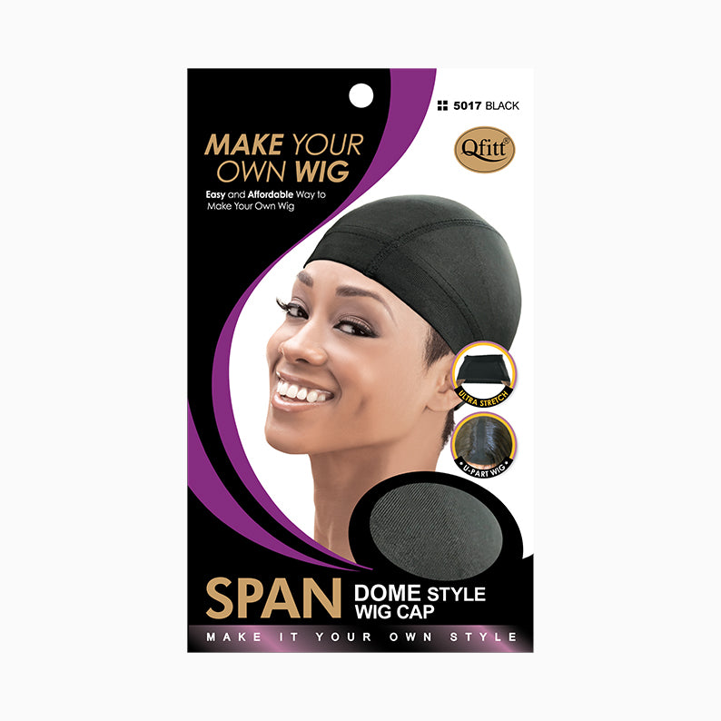 M&M QFITT Spandex Dome Style Wig Cap [BLACK] #5017