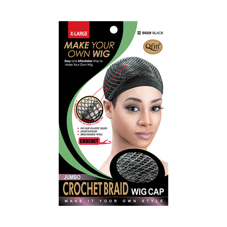 M&M QFITT Crochet Braid Wig Cap [JUMBO] [BLACK] #5029