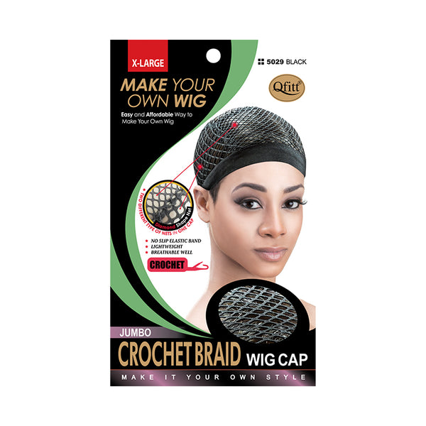 M&M QFITT Crochet Braid Wig Cap [JUMBO] [BLACK] #5029