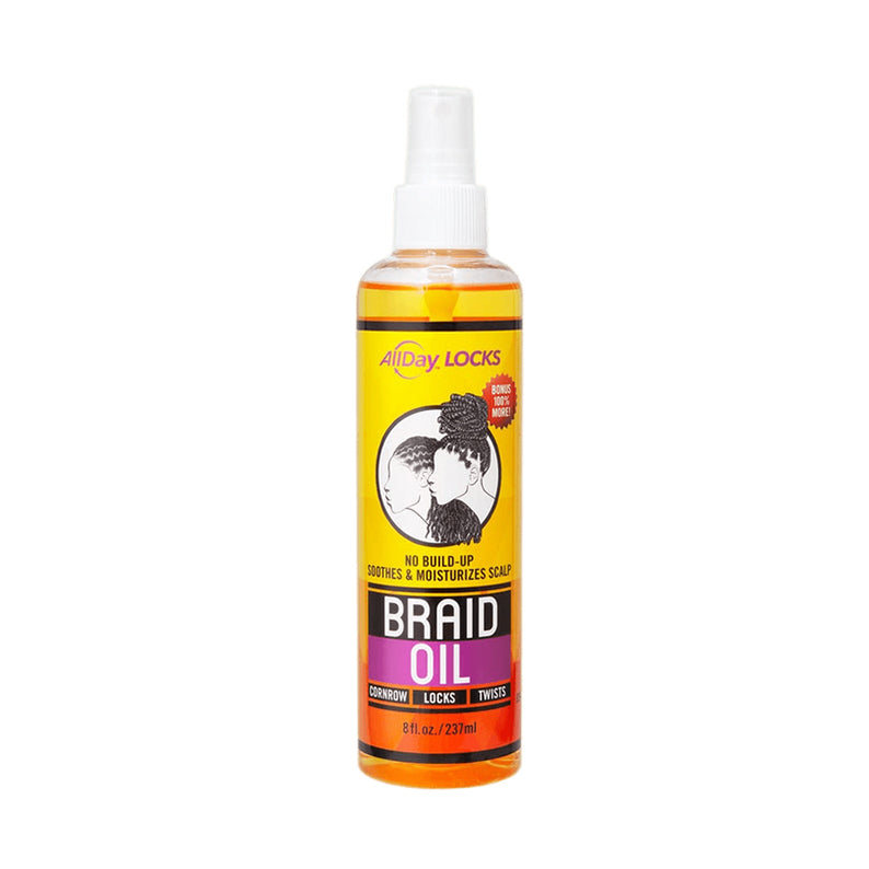 ALLDAY LOCKS braid oil for protective styles spray bottle 8 fl oz yellow label for braids locks twists