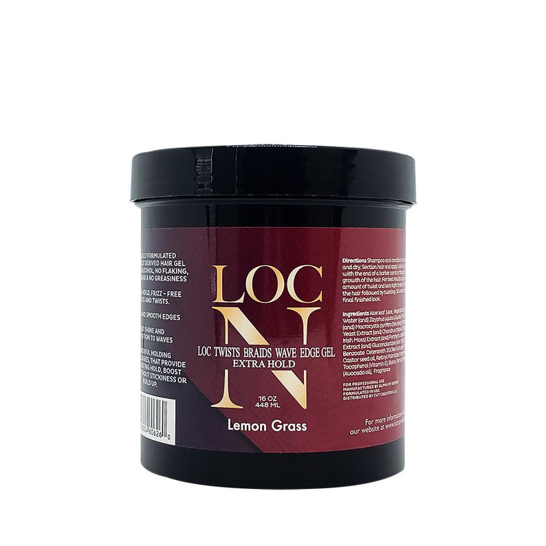 LOC Lemon Grass extra hold loc gel 16 oz jar for twists braids waves edge control