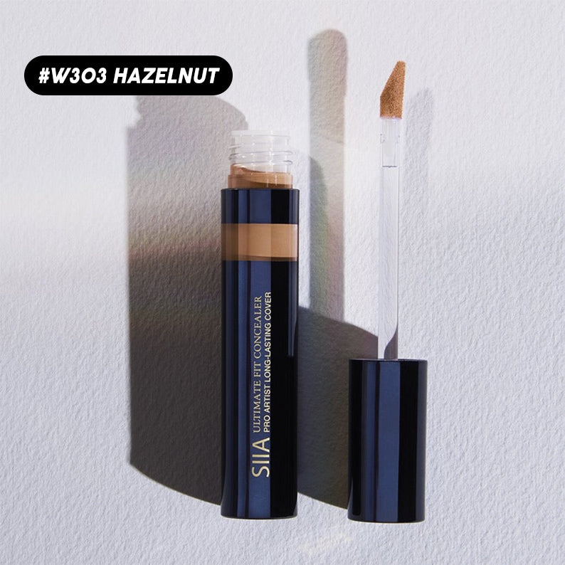 SIIA makeup concealer in shade W303 Hazelnut with applicator wand for natural coverage