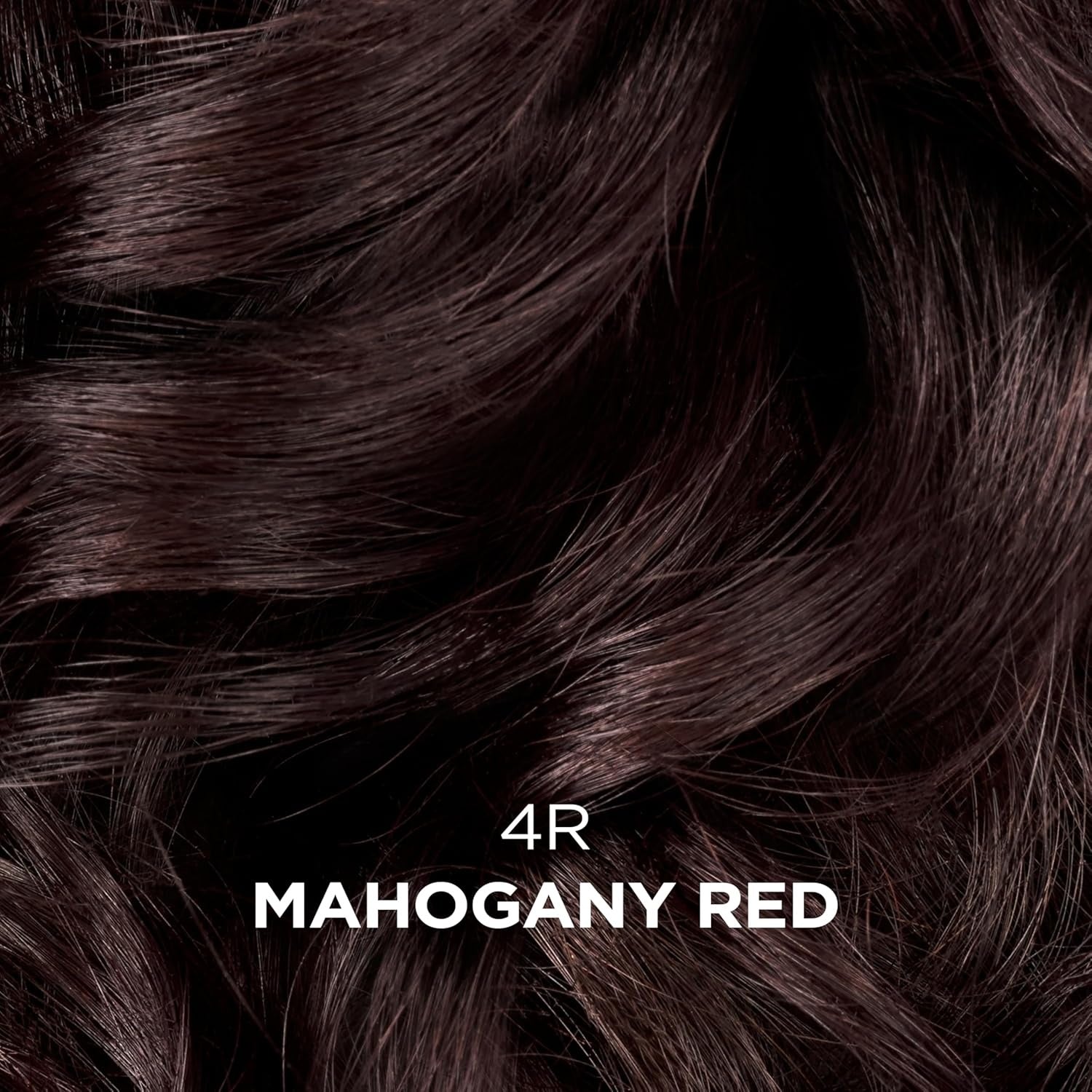 Beautiful Collection 4R Mahogany Red hair swatch showing rich dark red brown strands semi permanent hair color for gray hair