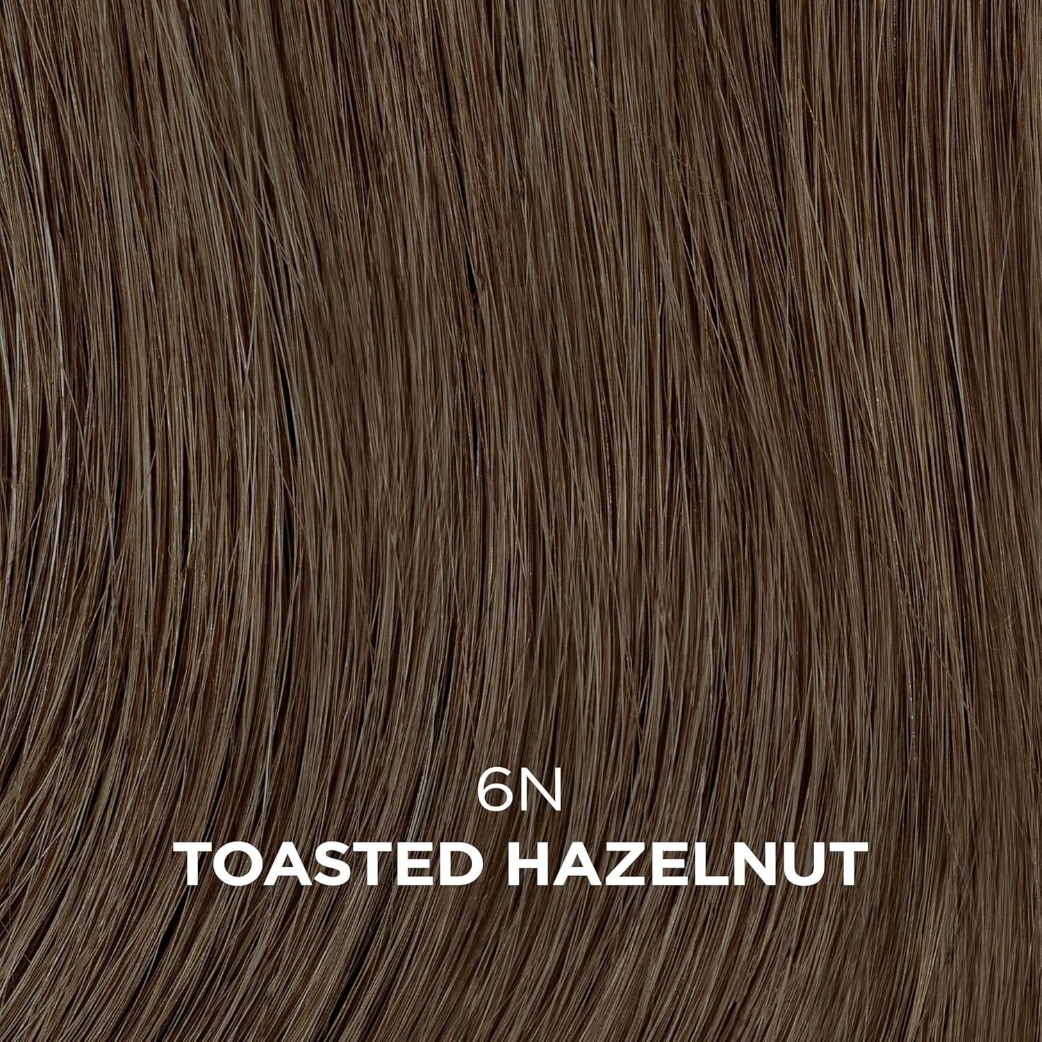 BEAUTIFUL COLLECTION 6N Toasted Hazelnut hair swatch semi permanent hair color for gray hair warm natural brown