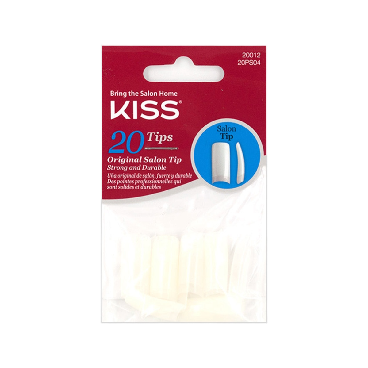 Pointes d'ongles acryliques unies pour salon 20 pcs #20PS04