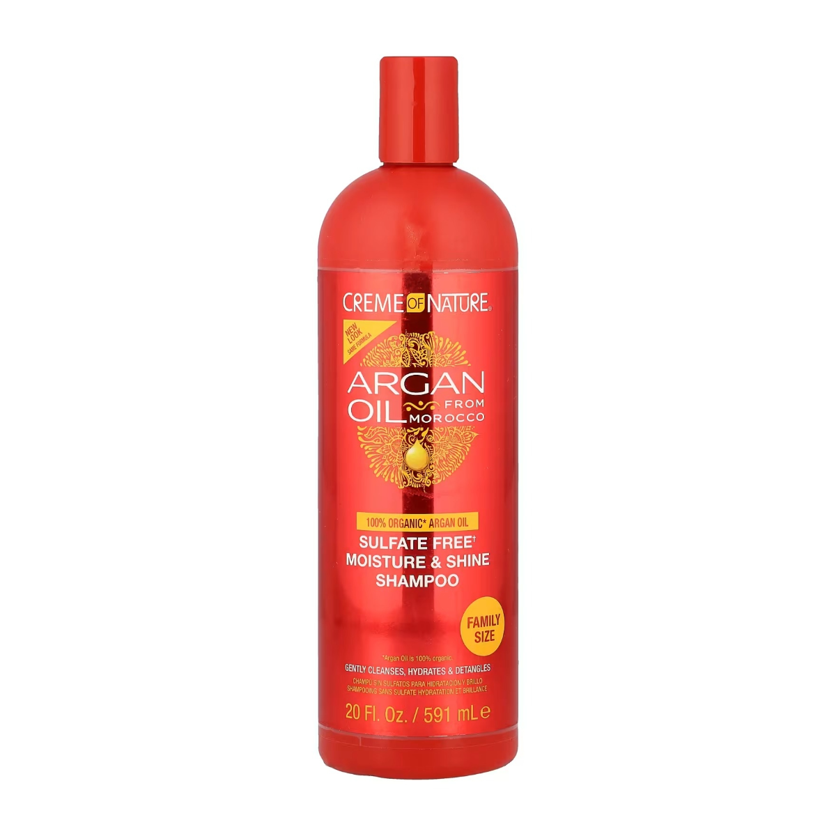 CREME OF NATURE Shampooing hydratant et brillant à l'huile d'argan sans sulfate 20oz