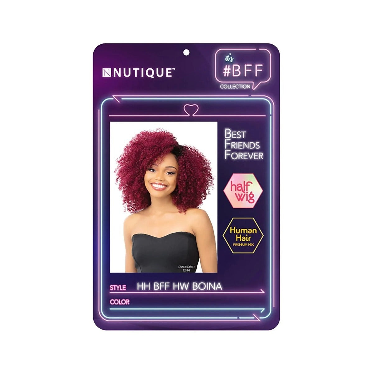 BFF Human Hair Blend Half Wig Boina 16"