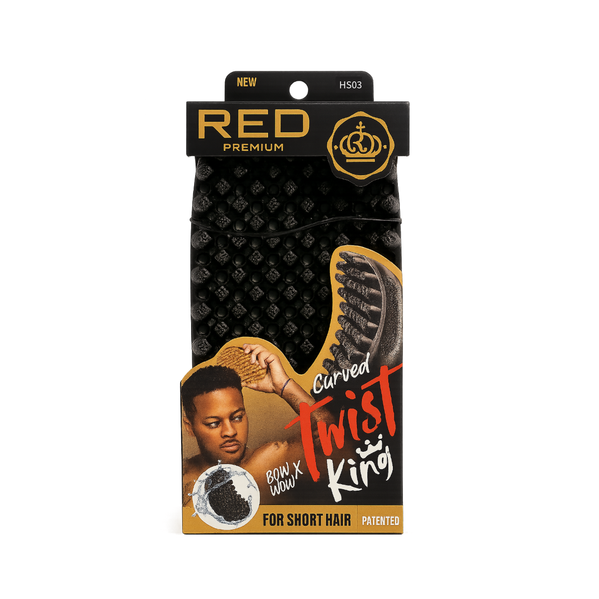 Brosse coiffante de luxe Bow Wow X Twist King Premium [Courbée et dense] #HS03