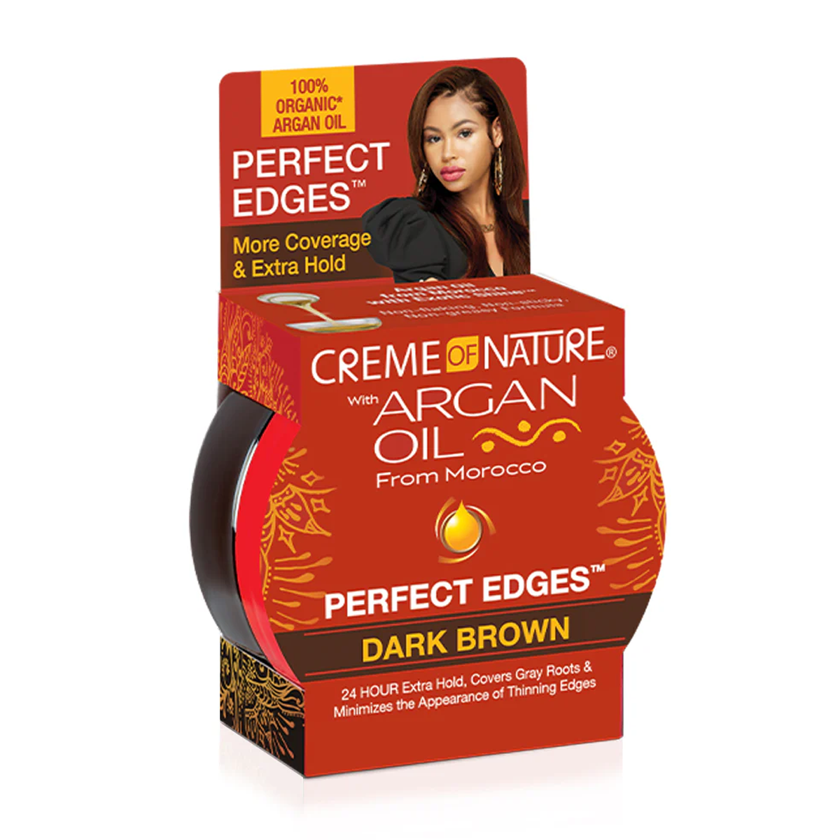 CREME OF NATURE Argan Oil Perfect Edges [Dark Brown] 2.25oz