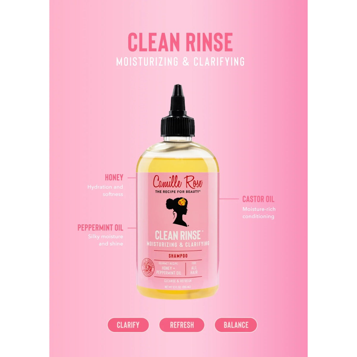 Camille Rose Clean Rinse Shampoo 12oz