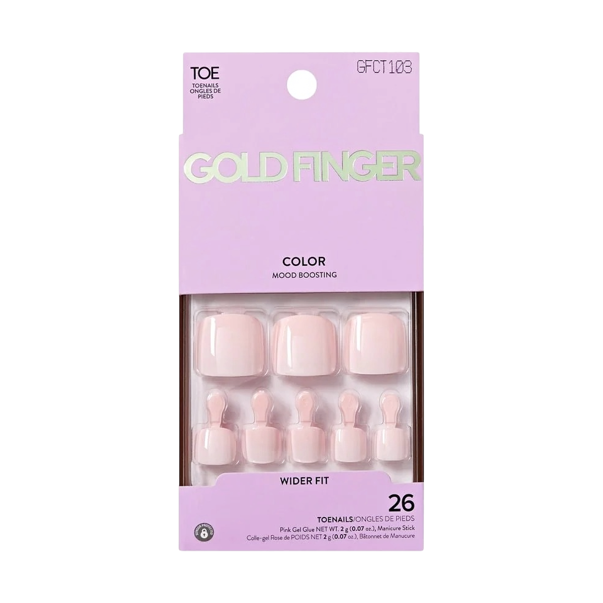 Color Faux Ongles Pour Orteils Plus Larges [Glory] #CFCT103