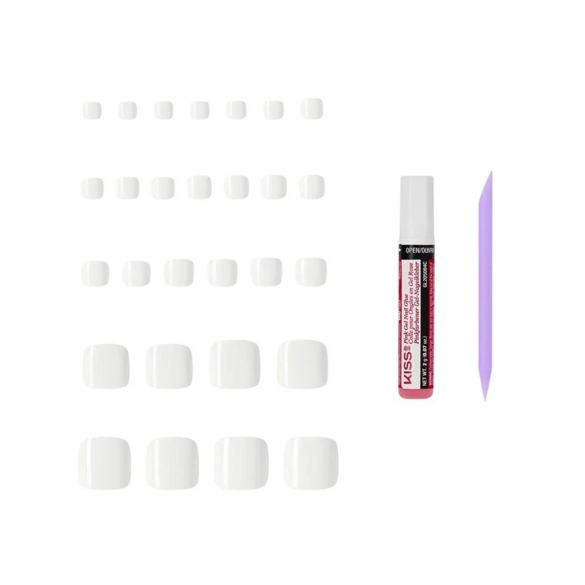 Color Faux Ongles Pour Orteils Plus Larges [Pristine] #CFCT100