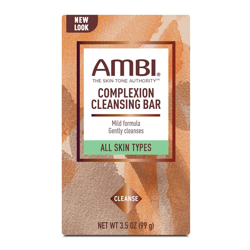 AMBI complexion cleansing bar box with mild formula for all skin types gently cleanses