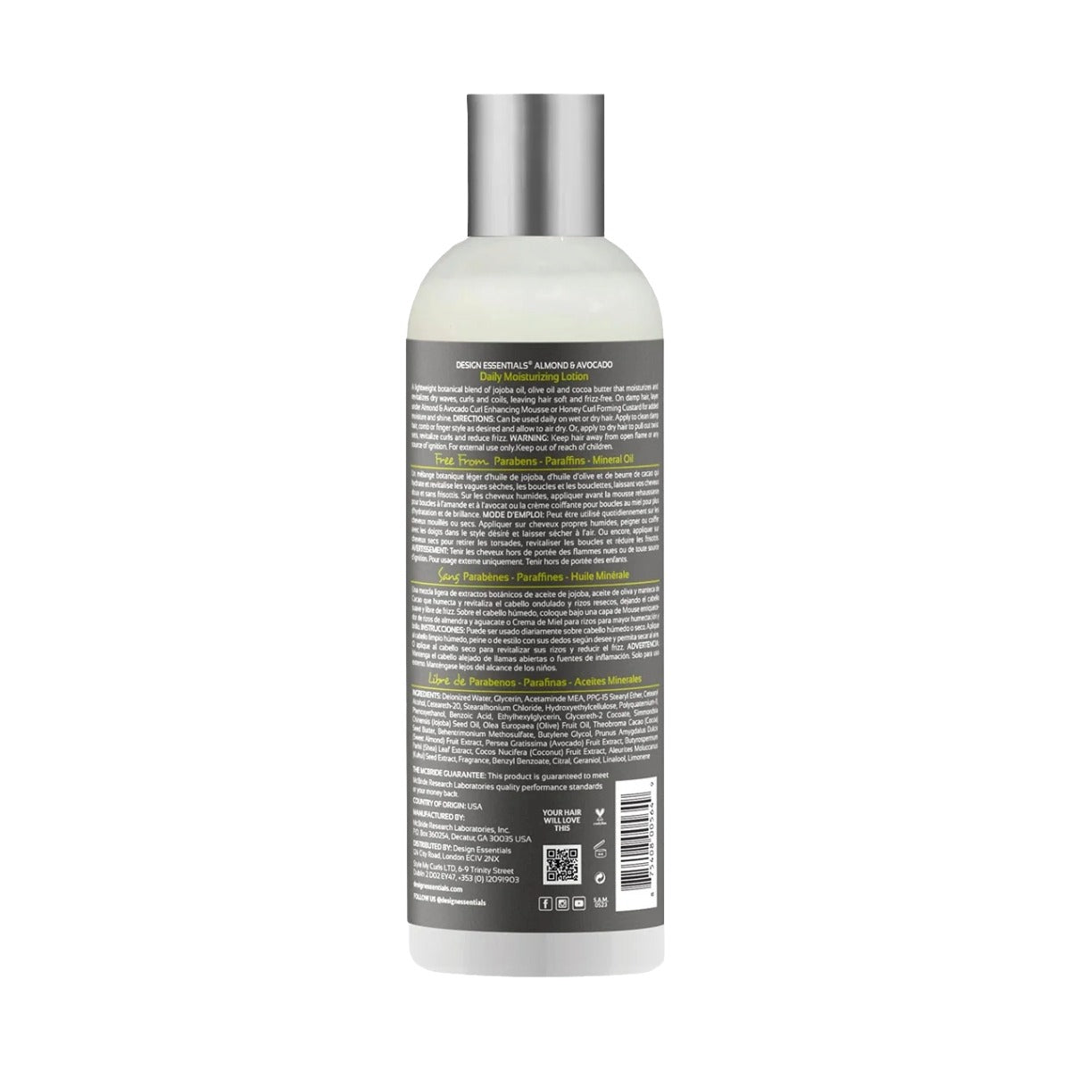DESIGN ESSENTIALS Almond & Avocado Moisturizing Lotion 12oz