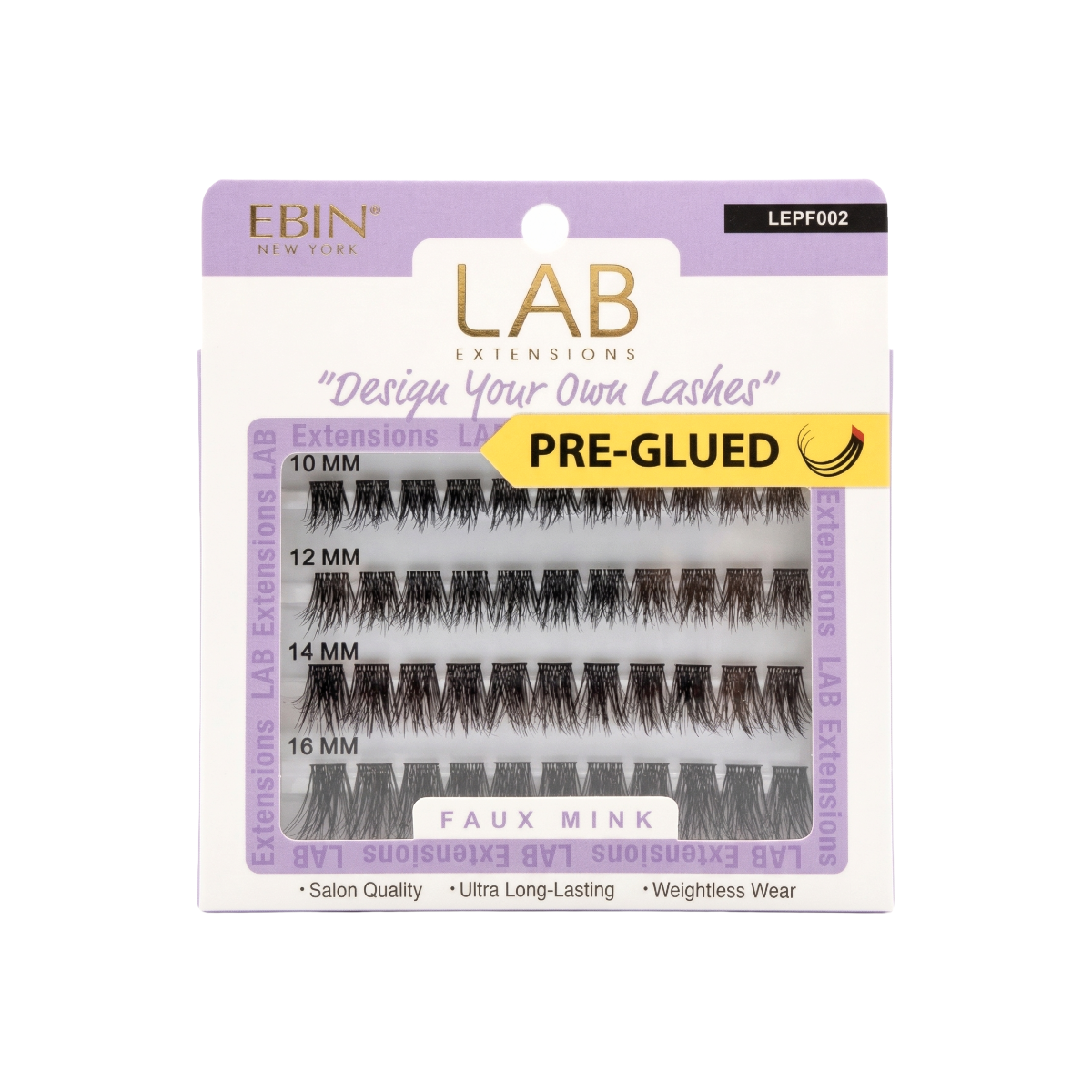 EBIN Lab Extensions Cils en grappes pré-collés [Faux vison] #LEPF002