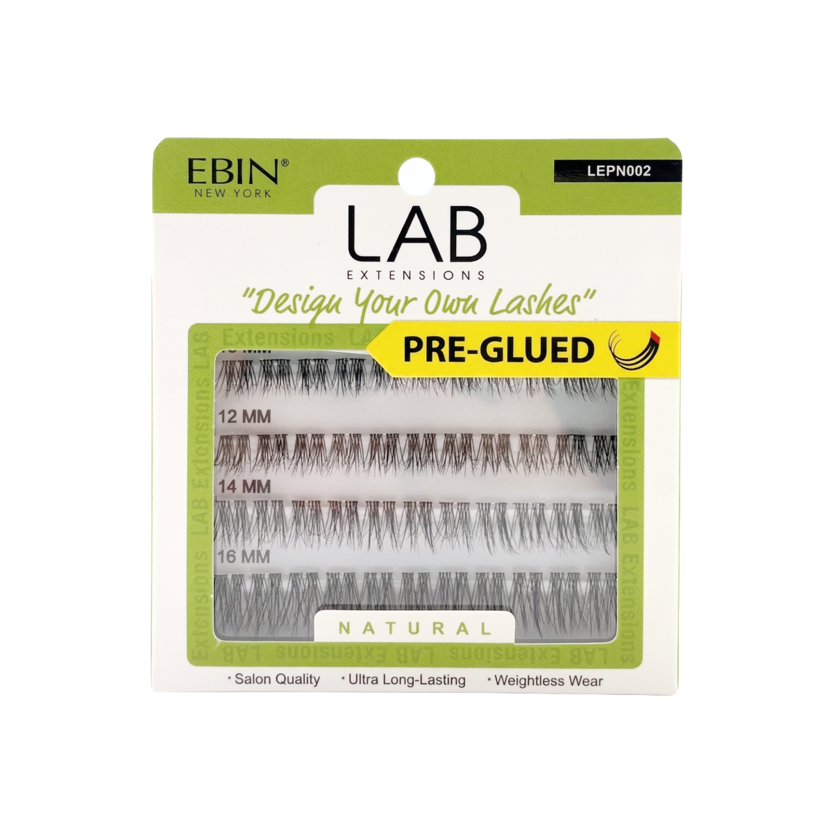 EBIN Lab Extensions Cils en grappes pré-collés [Natural] #LEPN002 ...