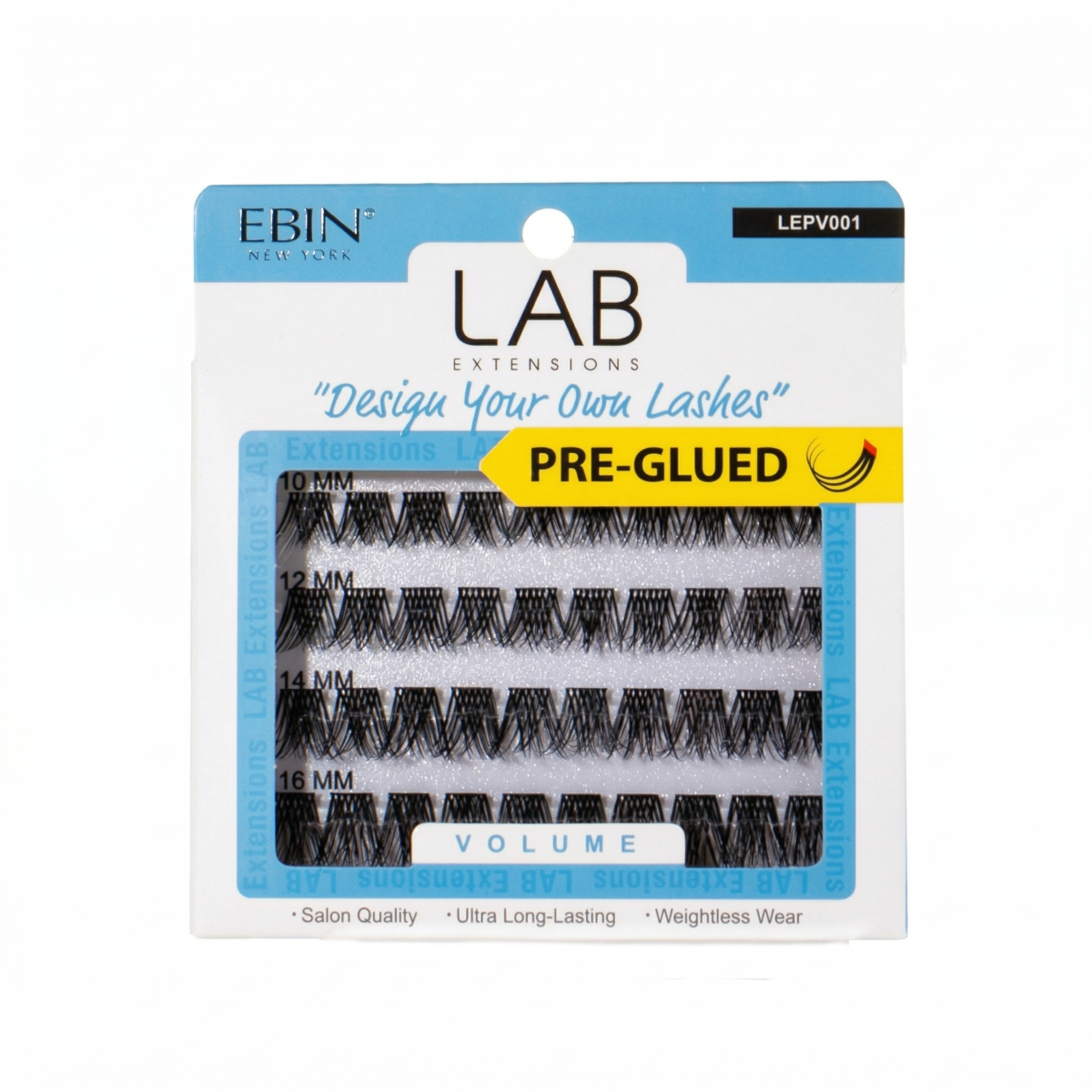 EBIN Lab Extensions Cils en grappes pré-collés [Volume] #LEPV001