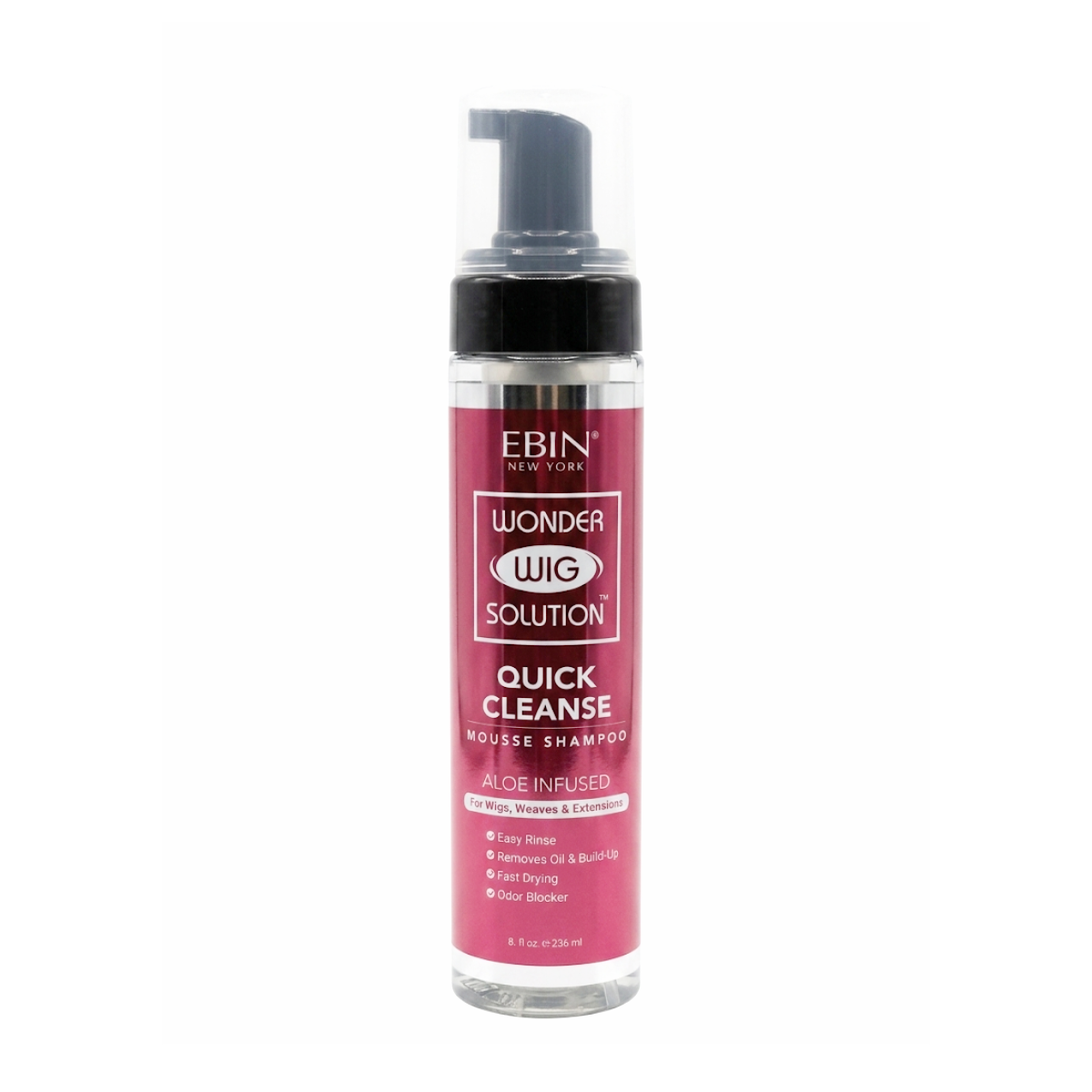 EBIN Wonder Wig Solution Quick Cleanse Mousse Shampoo 8oz