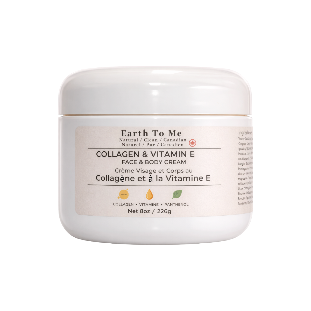 Earth To Me Collagen & Vitamin E Face & Body Cream 8oz