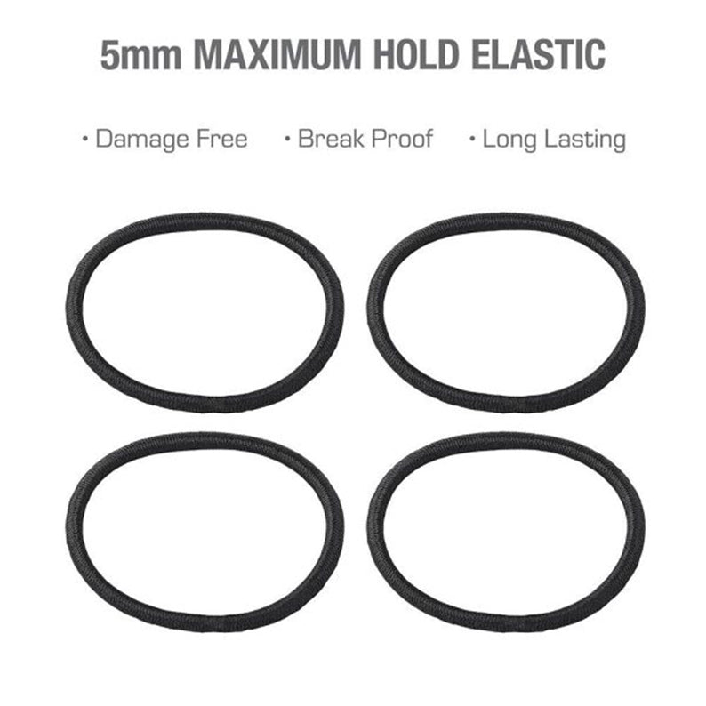 Flat Elastic Hair Band 5mm 16pcs #HEB05 [Black]