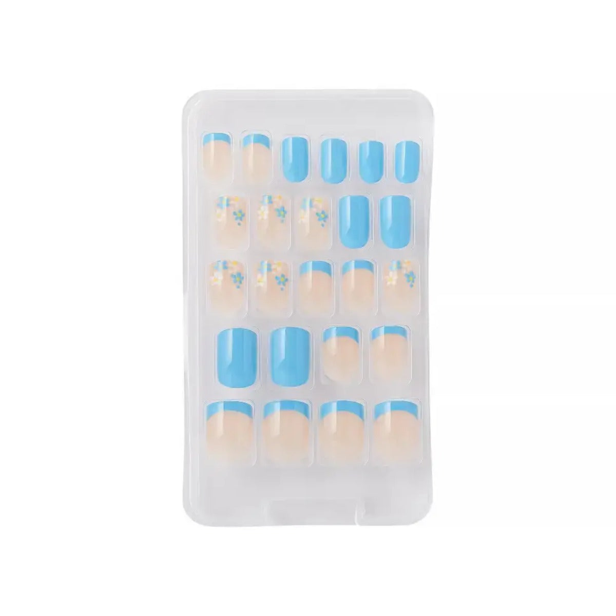 GOLD FINGER Little Diva Faux Ongles Autocollantes [Blue Daisy] #BLL11