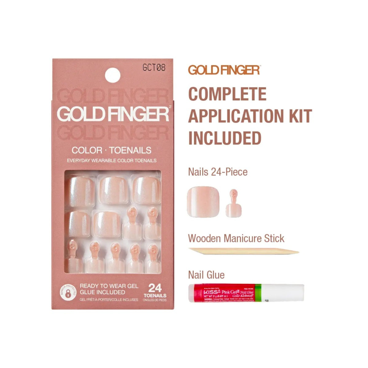 GOLD FINGER Solid Color Ongles D’orteils En Acrylique [Treat me] #GCT08