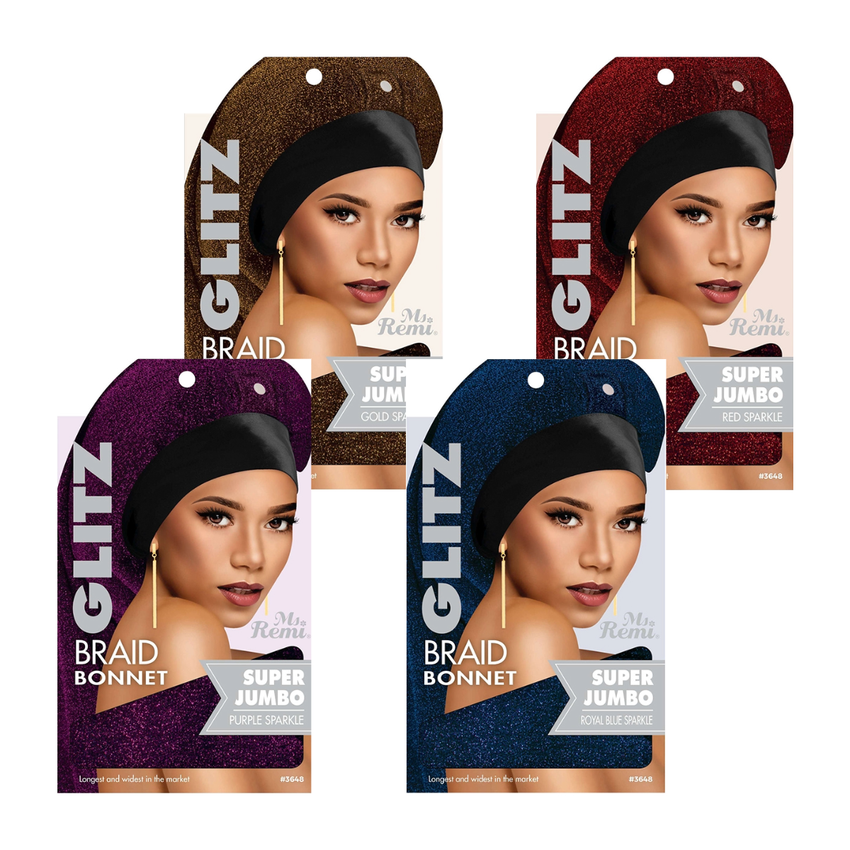 Glitz Braid Bonnet Jumbo XL [Assorted Color] #3648