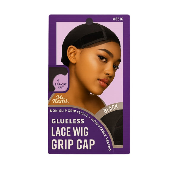 ANNIE Glueless Lace Wig Grip Cap black non slip fleece adjustable Velcro for secure wig wear