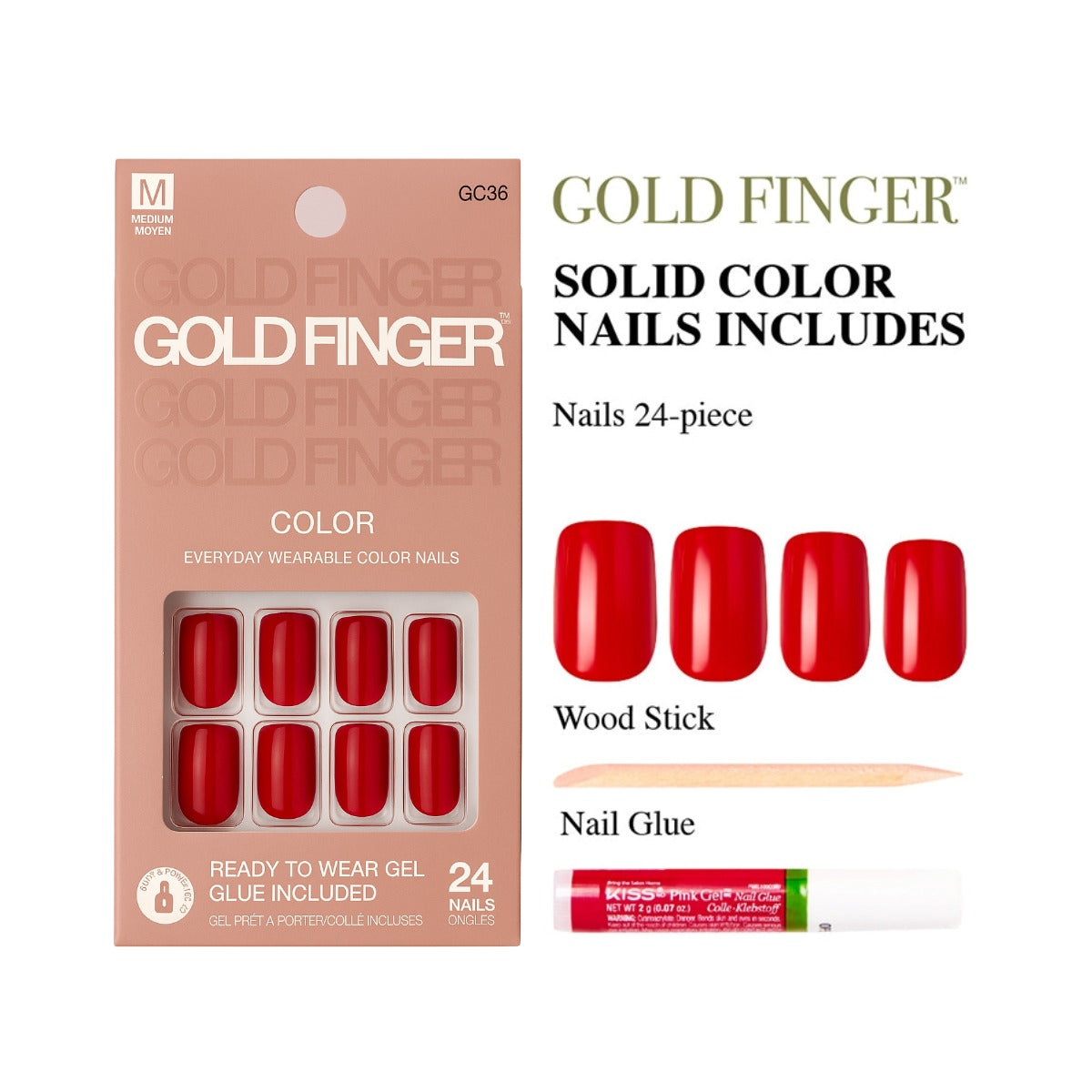 Ongles couleur or [Holding U] #Gc36